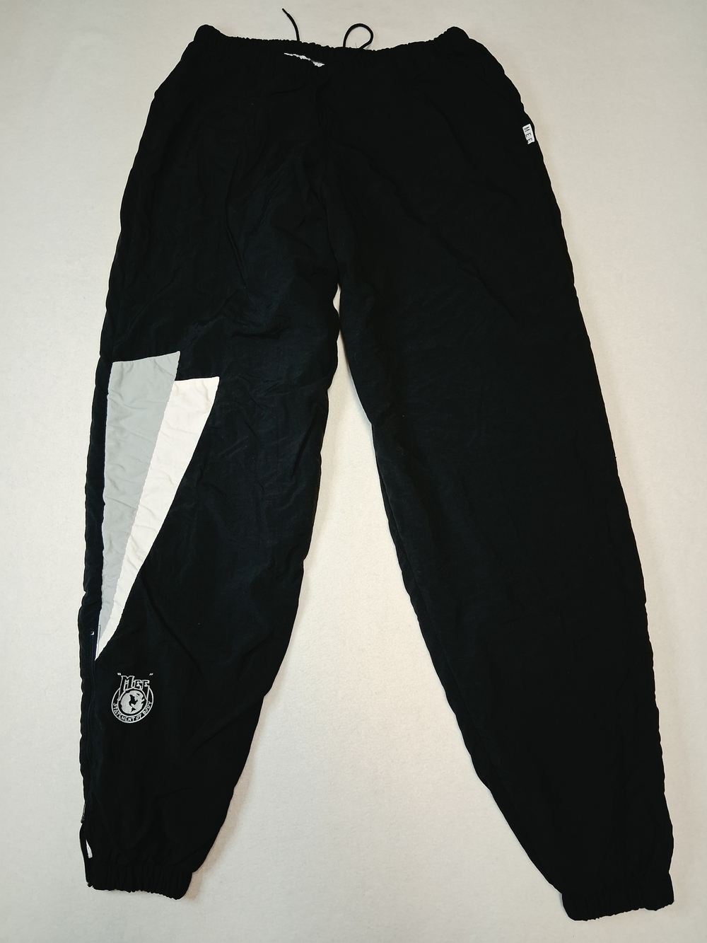 Vintage Nike Statement Of Body Black Joggers with White & Gray Chevron Accent